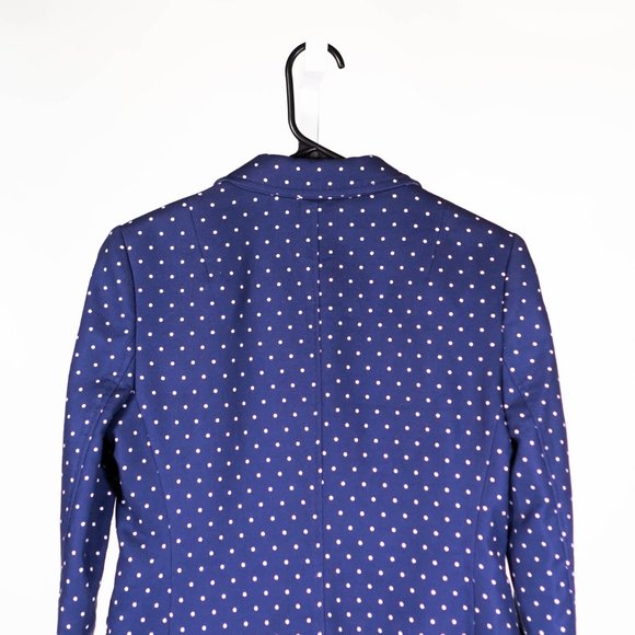 Banana Republic Blazer Jacket Blue White Polka Dot Two Button Work Suit Size 4 - Picture 7 of 8